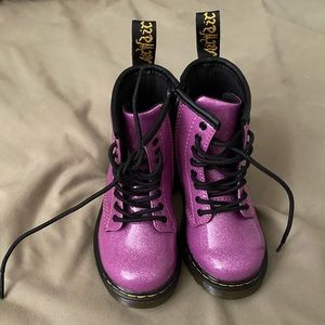 Toddler Dr. Martens glitter purple/pink boots
